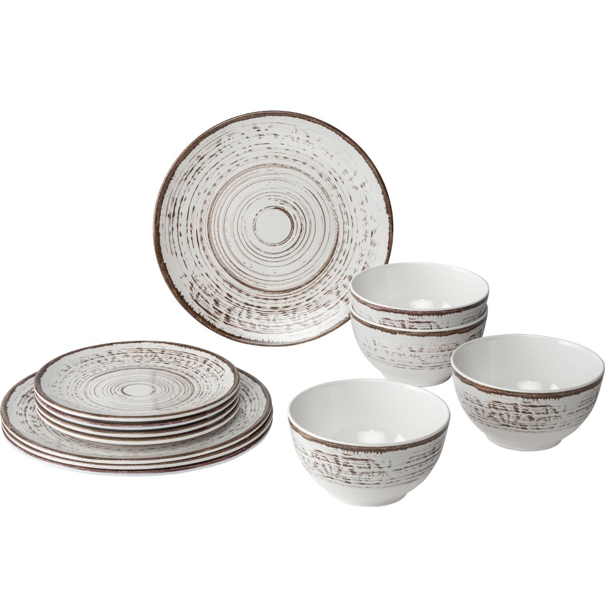 BRUNNER MIDDAY KASSANDRA melamine dinner set, 12 pieces. Durable, unbreakable, ideal for camping. Меламинов сервиз за къмпинг BRUNNER.