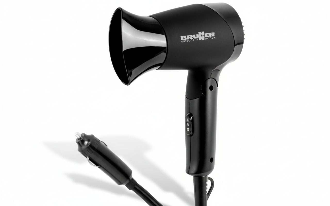 Сешоар за кола 12V сгъваем с Soft-Touch корпус, модерен дизайн и чанта за къмпинг | GoCampy.com