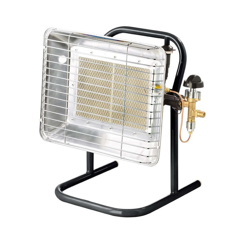 Газов отоплител MEVA BRI PIEZO за къмпинг, палатка и отопление на открито, наличен модел на стойка, идеален за риболов и лов.