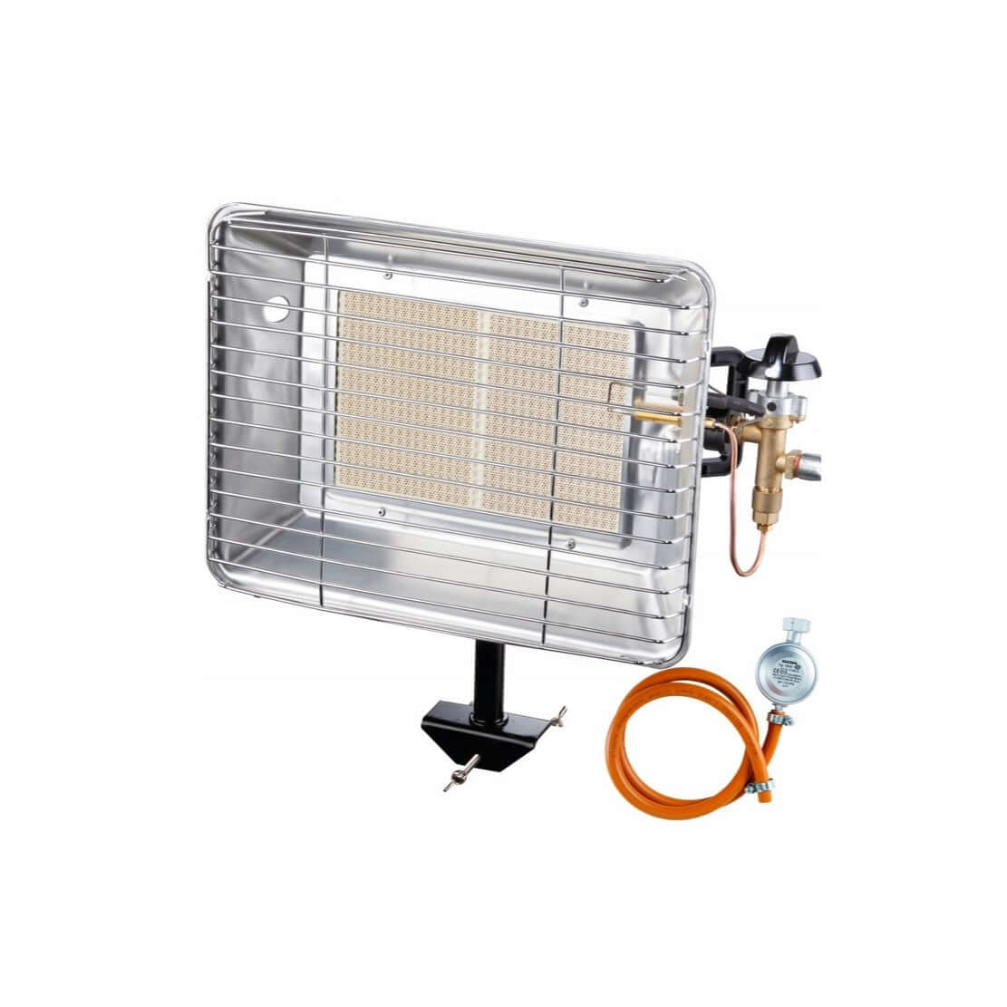 Газов отоплител MEVA BRI PIEZO за отопление на къмпинг, палатка, форселт и открити пространства, висока мощност и сигурност