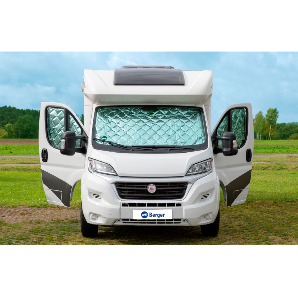 Вътрешна термоизолация сенник за Fiat Ducato изолация за кемпер за зима и лято. Предно стъкло и странични стъкла