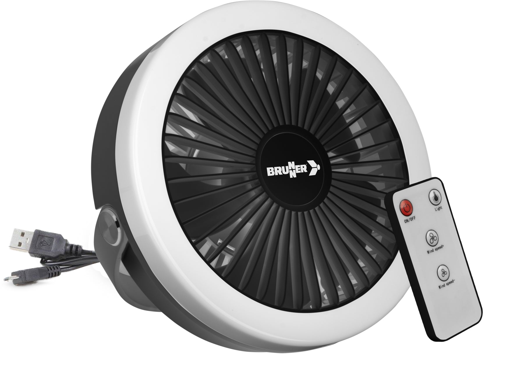Вентиалтор за къмпинг палатка или кемпер, с LED лампа и дистанционно. BRUNNER MOONBELLE fan with LED and remote