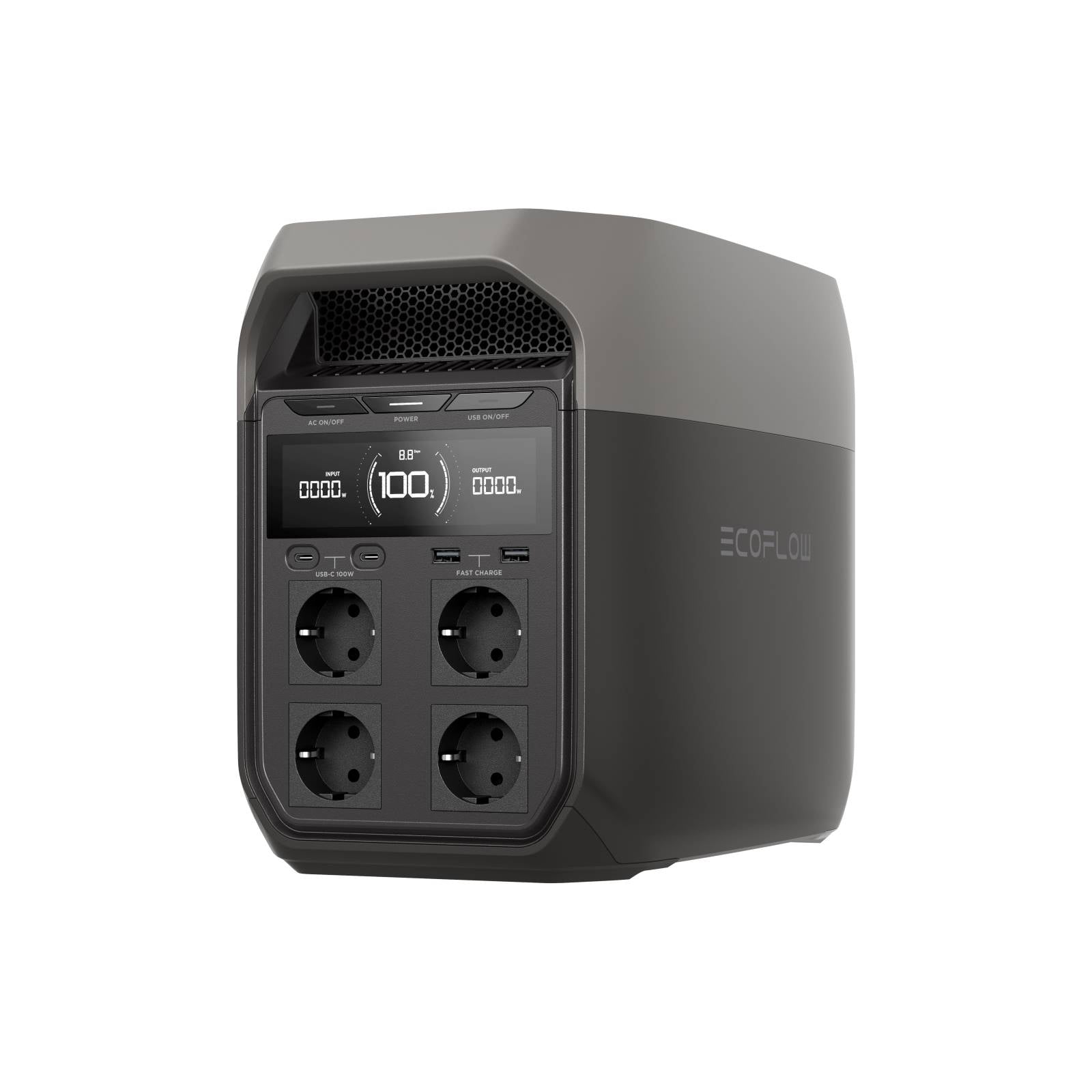 Преносима зарядна станция EcoFlow DELTA 3 с мощност 1800W-2400W и капацитет 1024Wh за къмпинг и електрически уреди.