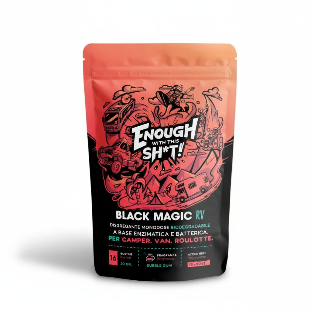 Био химия EWTS Enough With That Shit – сашета за портативни тоалетни, удобни за съхранение, безопасни за природата и канализацията, аромат дъвка