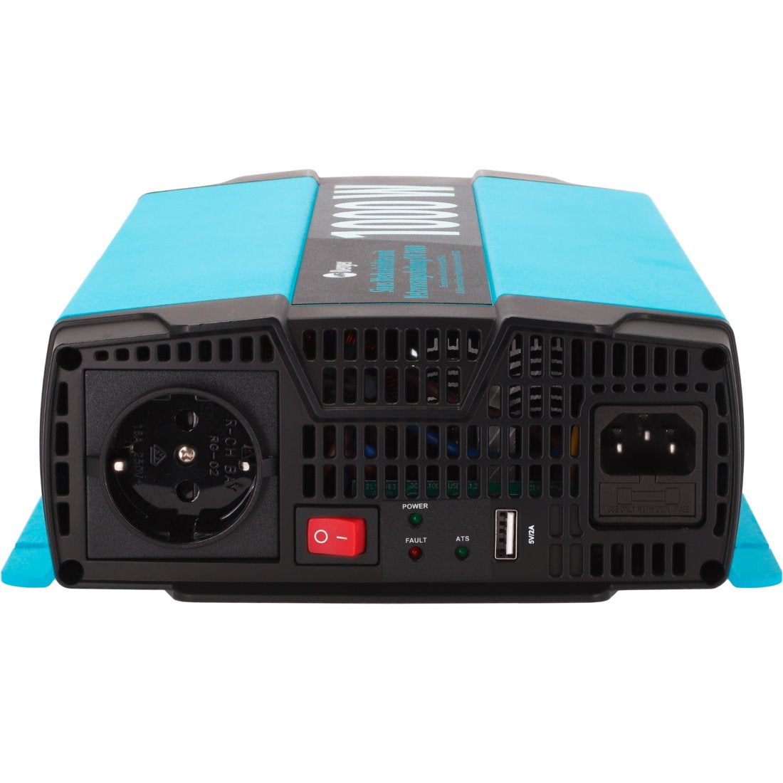 Преден панел на Berger SW синус инвертор с 230V контакт и USB изход