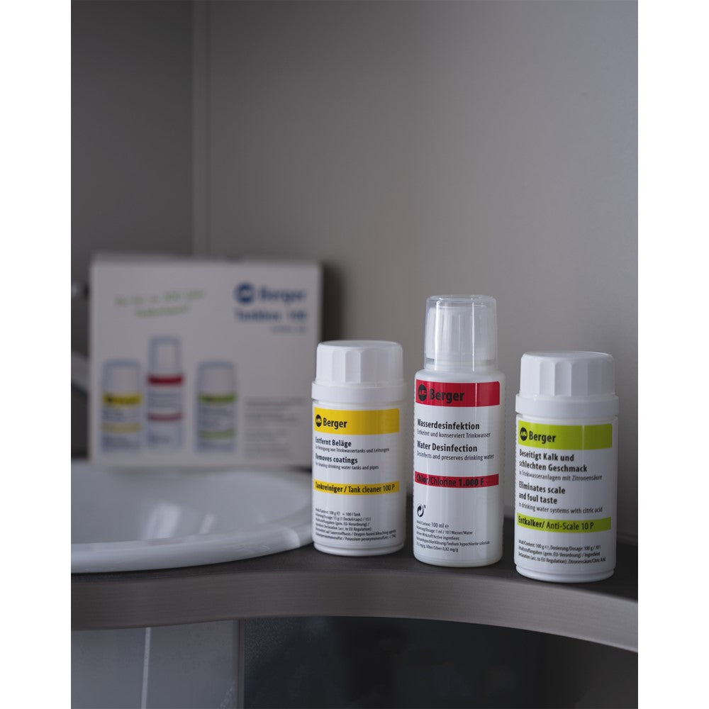 Почистване на водна система и резервоари за кемпер или каравана. Комплект Berger 100 на отлична цена
