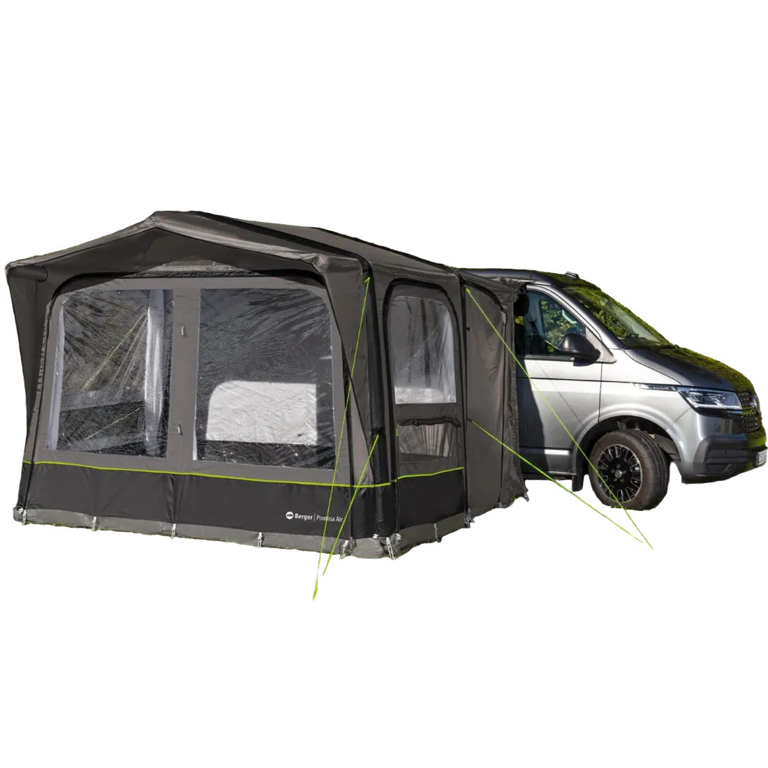 Надуваема палатка предверие Berger Pontina, монтирана към кемпер