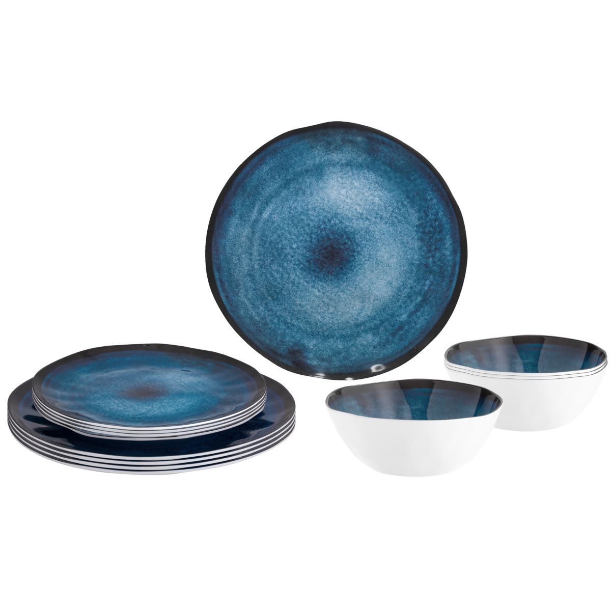 Сервиз чинии за къмпинг от меламин Brunner Breeze 12 части, безвреден, нечуплив. Melamine dinnerware camping