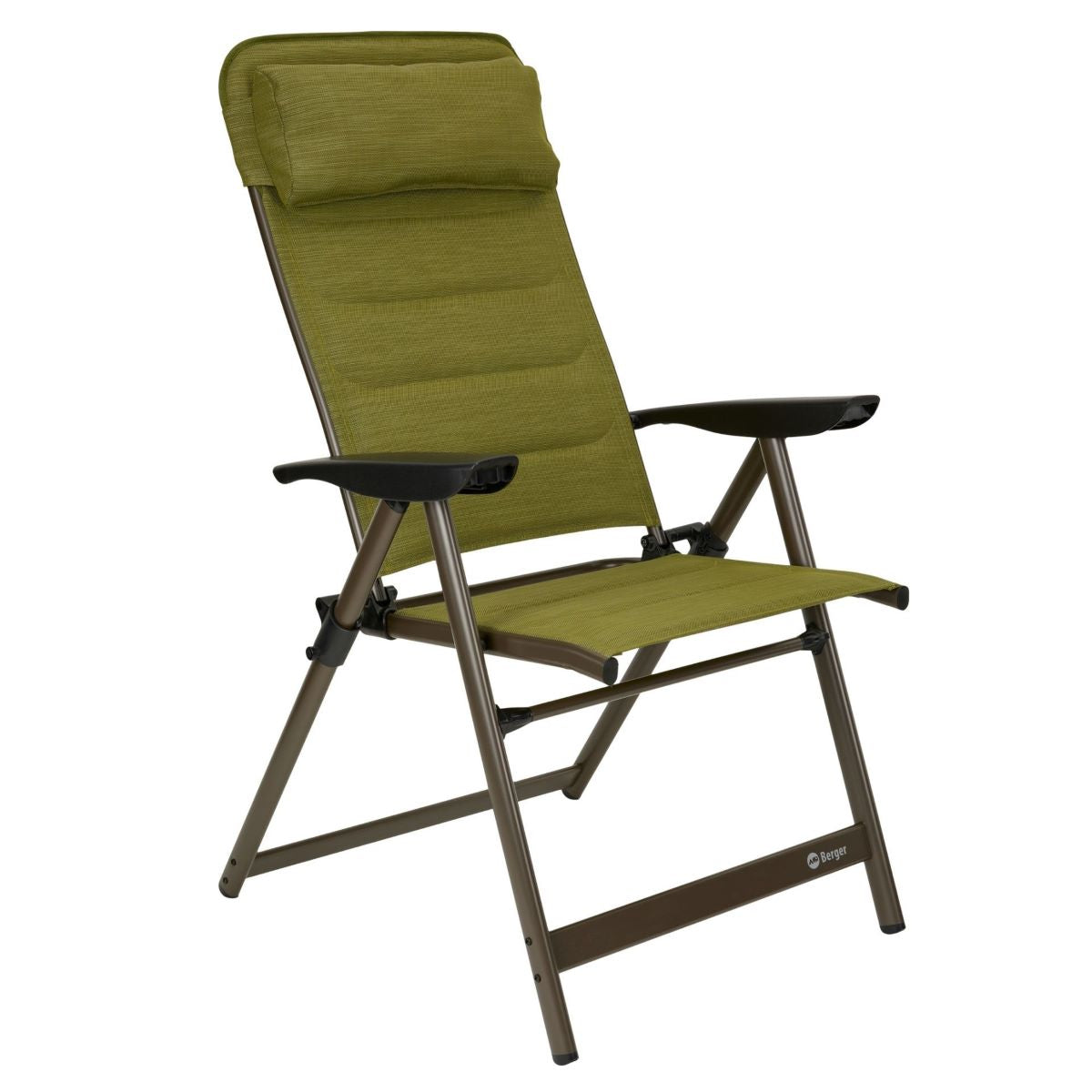 Сгъваем стол за къмпинг, Berger, тънък цветен с накланяща облегалка. Chair color folding camping, зелен непромокаем