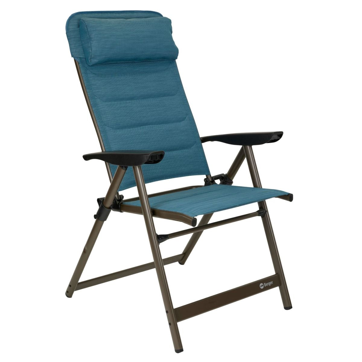 Сгъваем стол за къмпинг, Berger, тънък цветен с накланяща облегалка. Chair color folding camping, син непромокаем