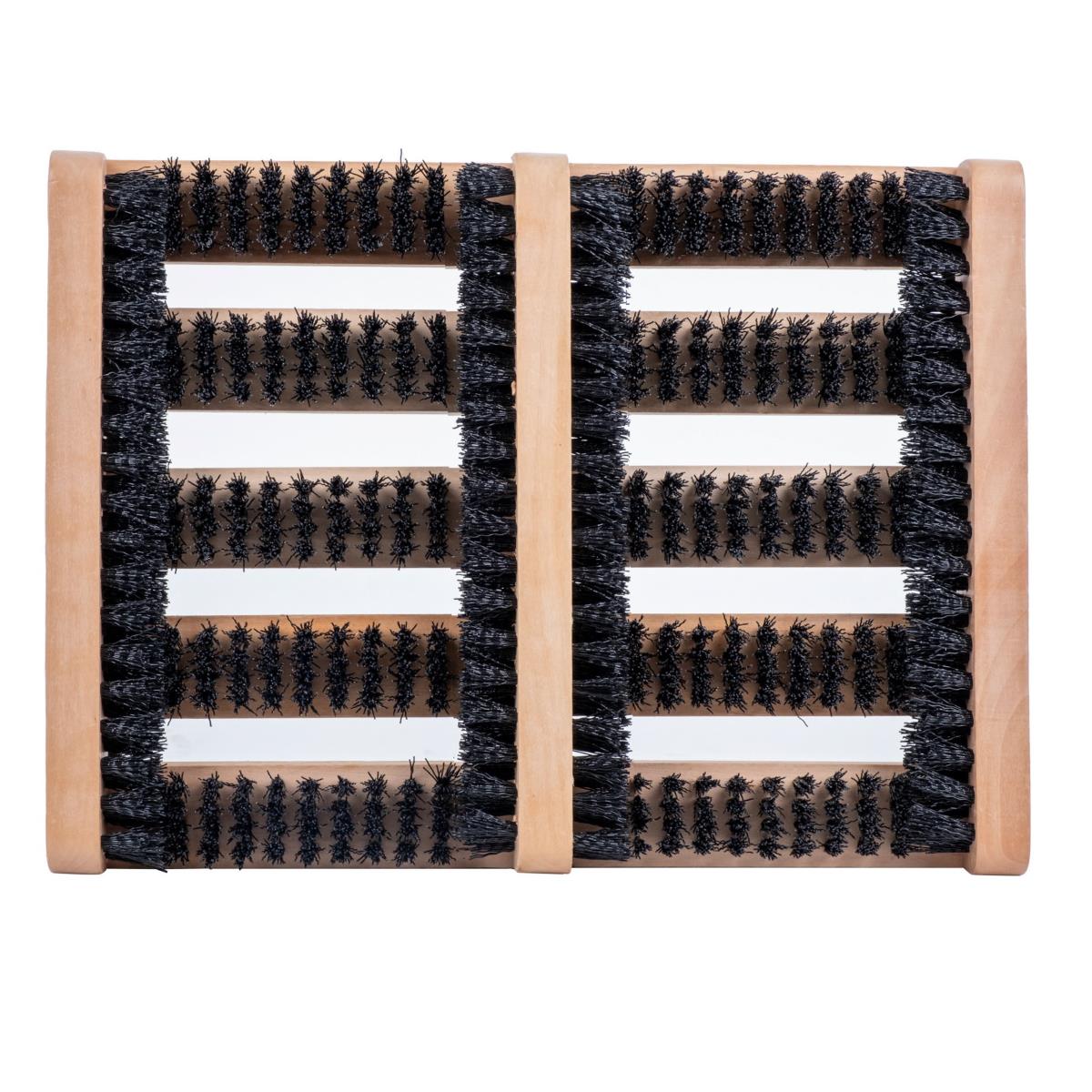 brush doormat wood shoes sand clean camper oudoor. Изтривалка с четка от дърво за къмпинг каравана или кемпер