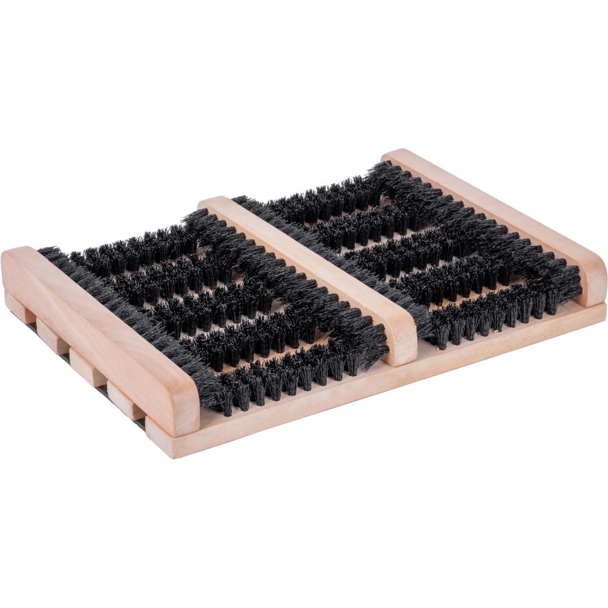 brush doormat wood shoes sand clean camper oudoor. Изтривалка с четка от дърво за къмпинг каравана или кемпер