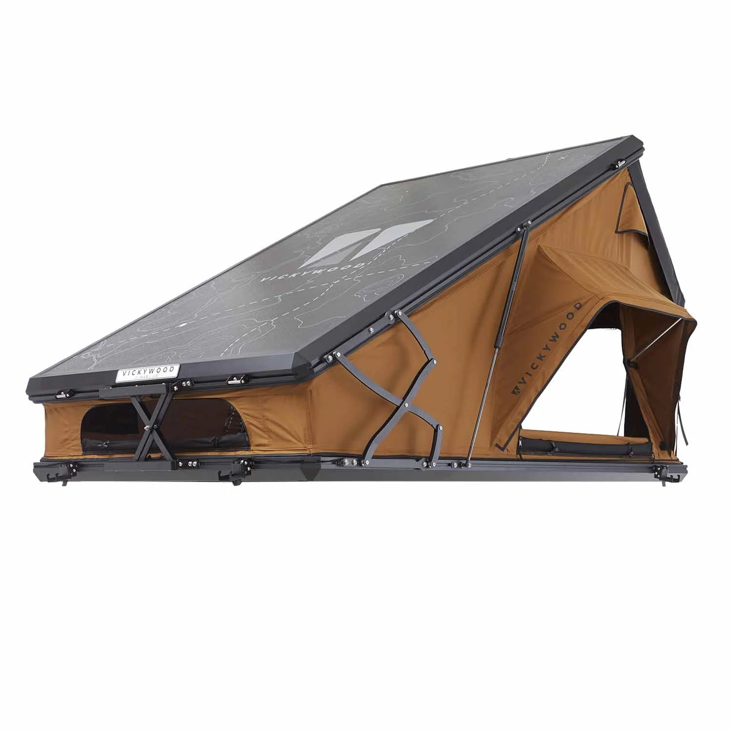 VICKYWOOD CUMARU UP 145 – Твърда покривна палатка за автомобил, алуминиева за къмпинг, практична и преносима за кемпер пътувания