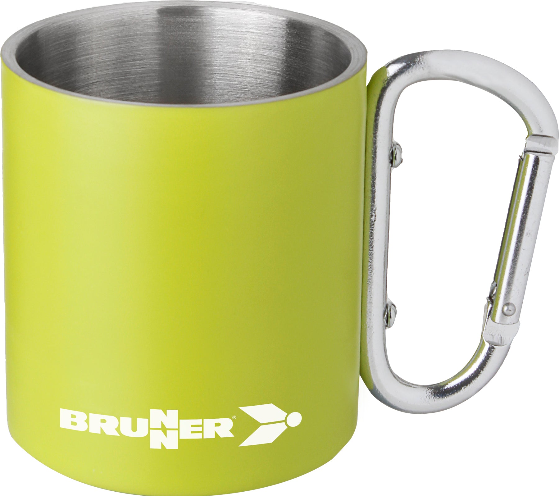 Метално зелено канче със закопчалка, подходящо за туристическа екипировка за раница и къмпинг – какво да вземеш за уикенд сред природата.