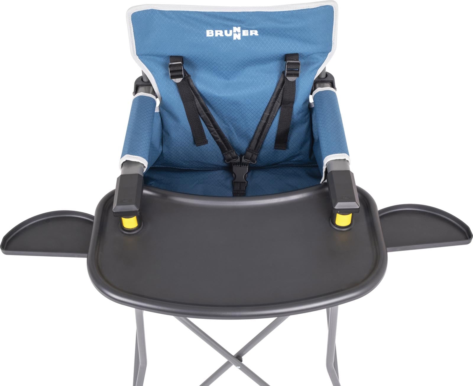 Детски стол за хранене BRUNNER BABY EQUIFRAME, сгъваем, безопасен, с регулируем 3-точков колан и табла.