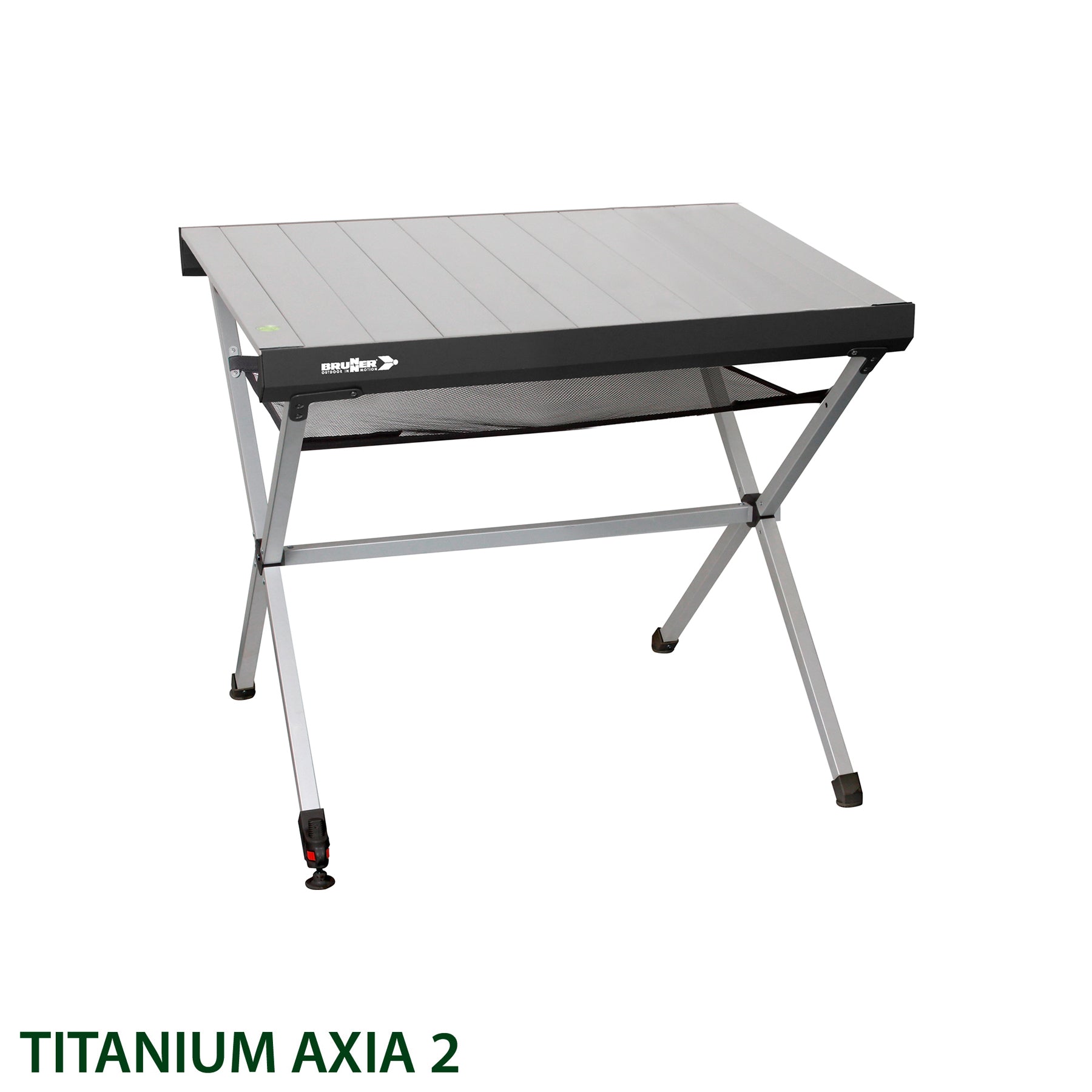 Сгъваема къмпинг маса BRUNNER TITANIUM AXIA | лека и здрава с алуминиеви ламели, лесна за пренасяне и стабилна рамка