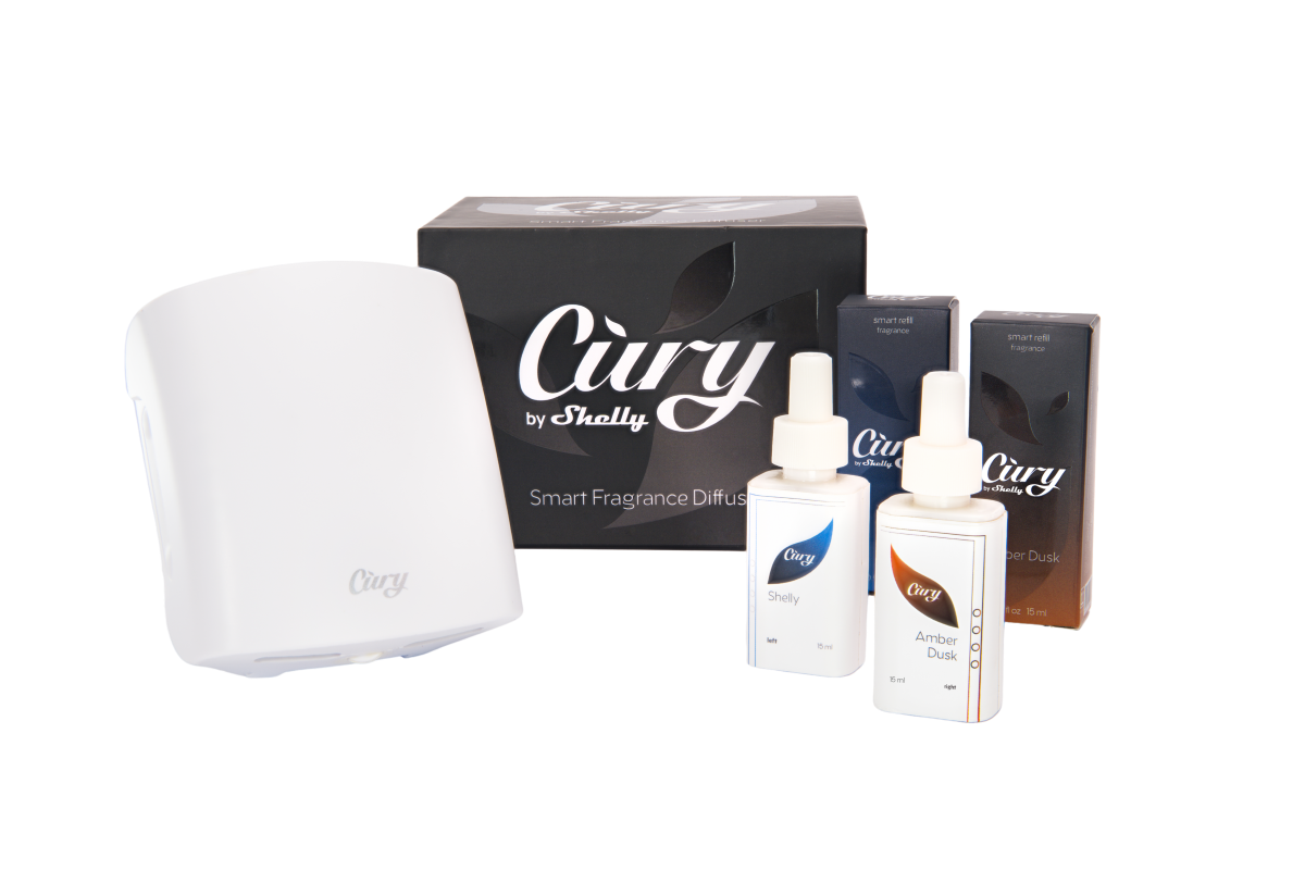 Cury Smart Scent – интелигентна система за аромат и защита за кемпер и каравана с пълнители Shelly и Amber Dusk.