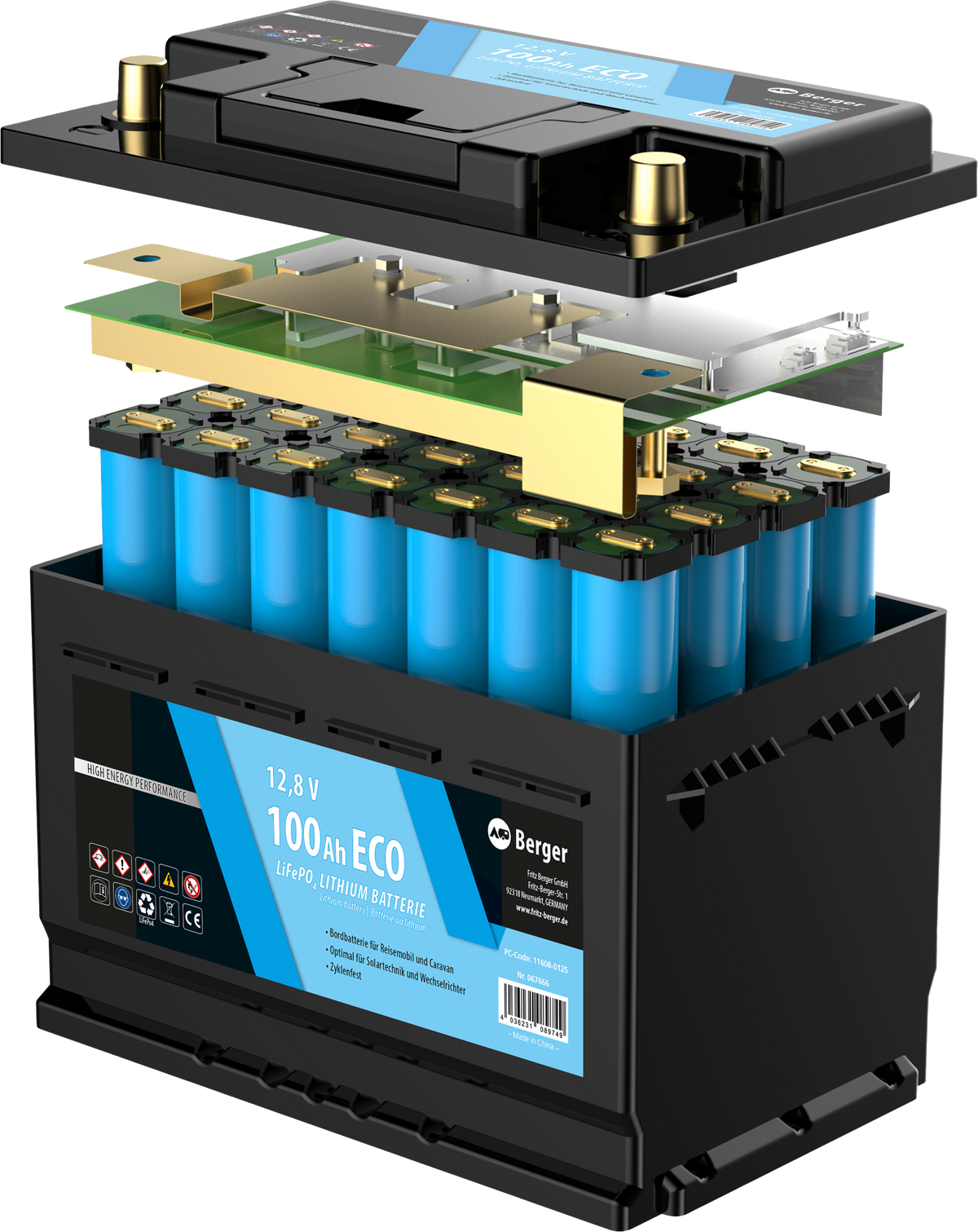 Литиева батерия Berger LiFePO4 Eco 100 Ah 12 V, снимка 2