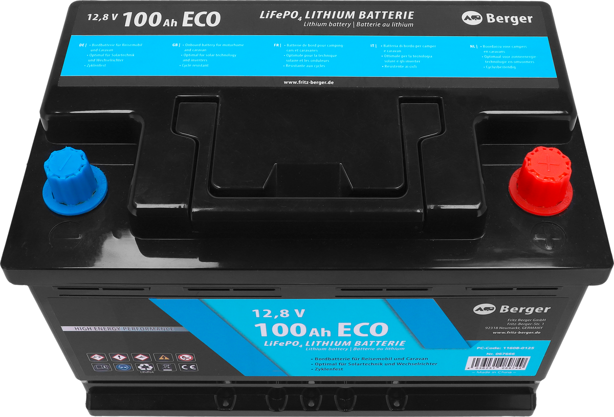 Литиева батерия Berger LiFePO4 Eco 100 Ah 12 V, снимка 4
