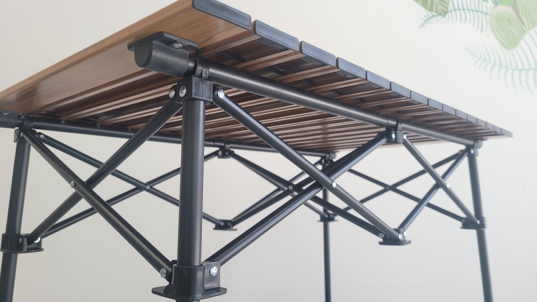 Lightweight folding table for camping wood texture