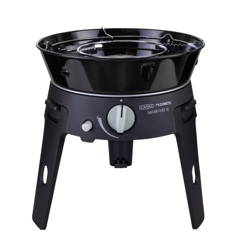 Компактно преносимо газово барбекю CADAC Safari Chef 30 LP Deluxe за къмпинг | GoCampy.com