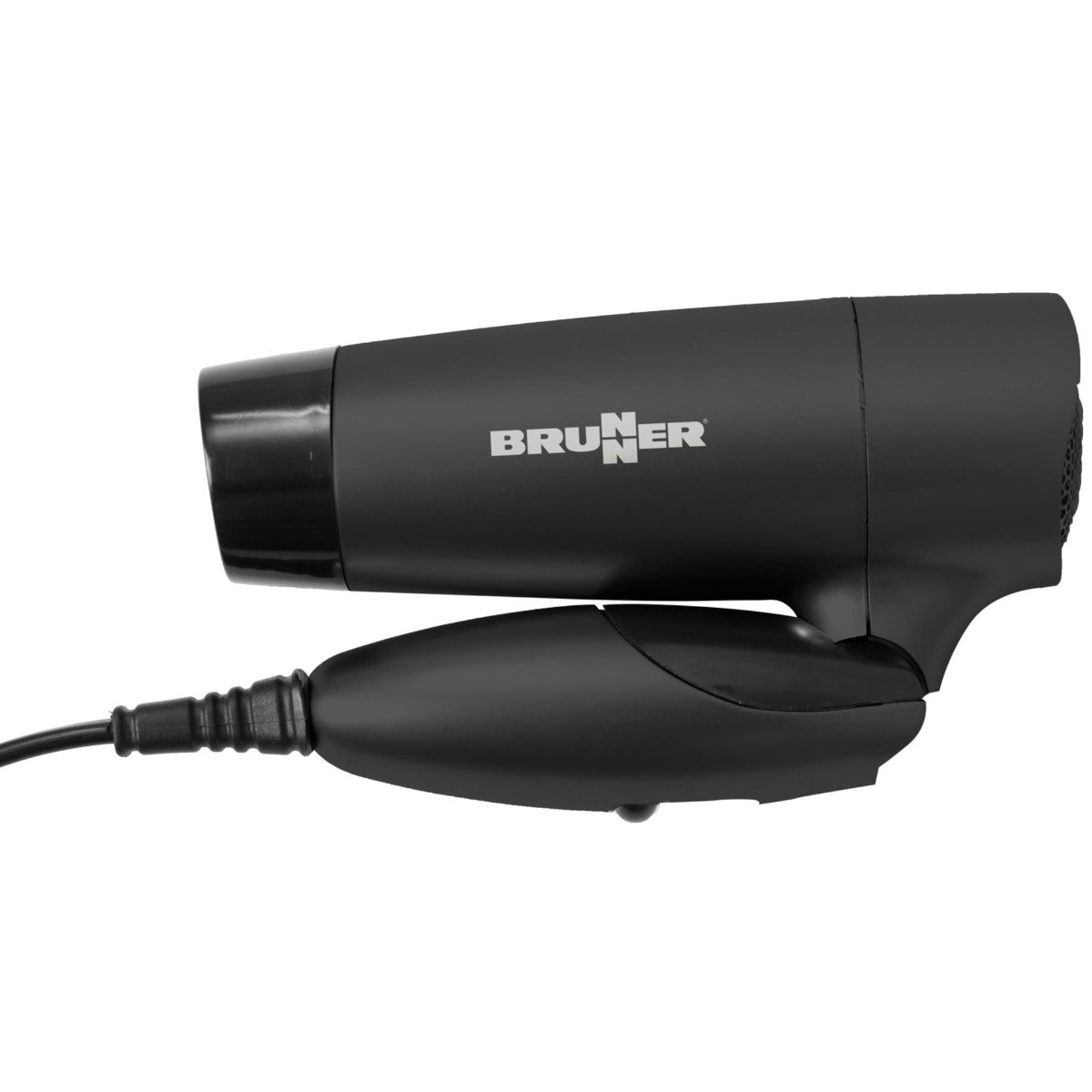Компактен сешоар BRUNNER Sciroque 800w със сгъваема дръжка, идеален за каравани и къмпинг, лек и преносим, изгодна цена. Compact travel hairdryer.