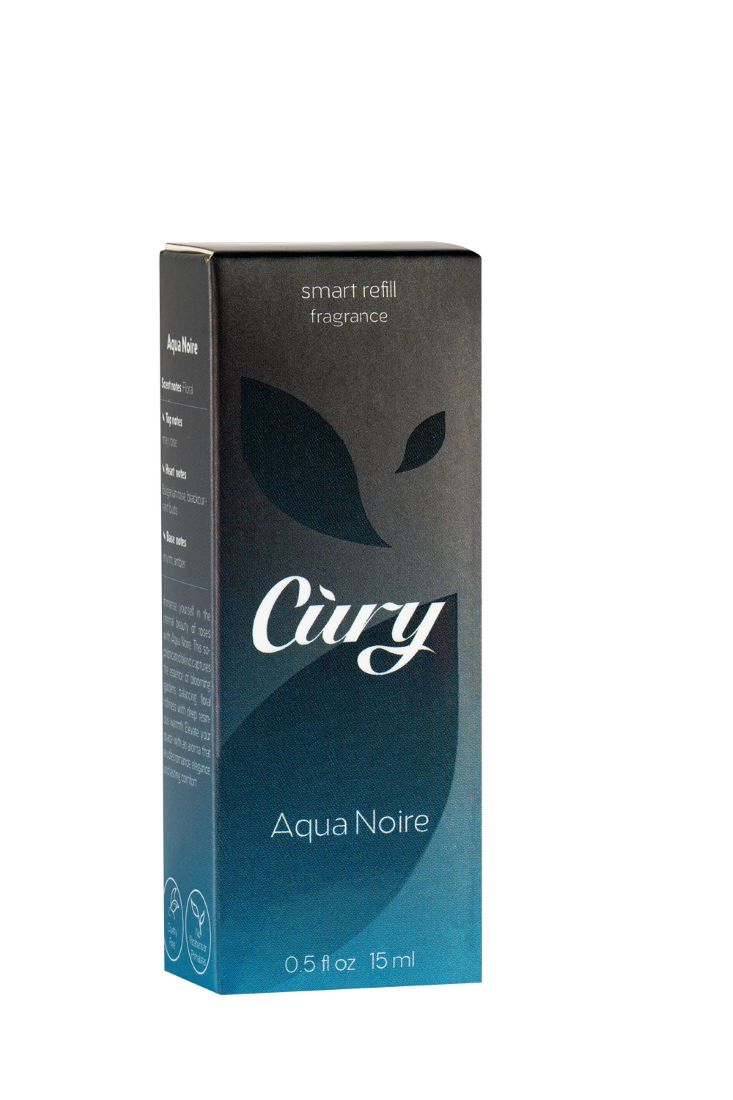 Cury пълнители – премиум аромати и защита от насекоми, Aqua Noire, интелигентен освежител за кемпер.