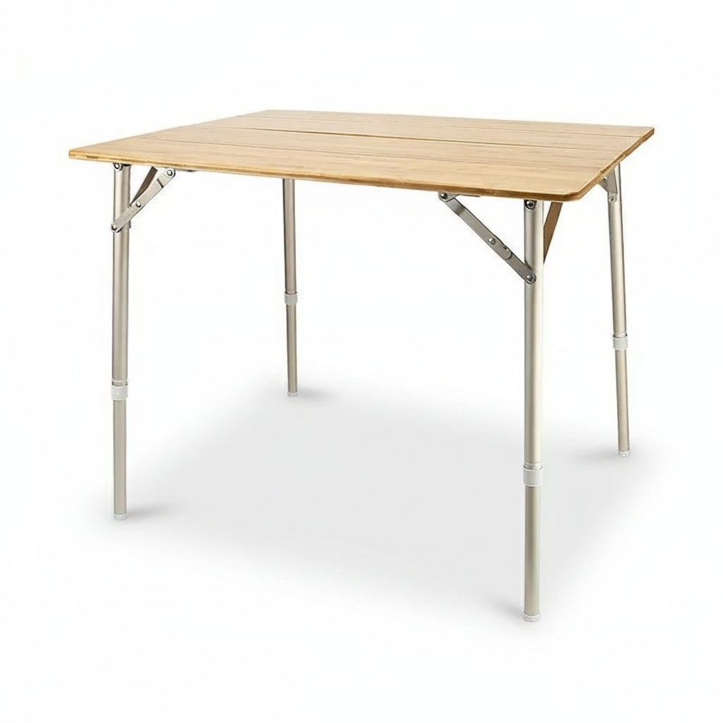 Дървена бамбукова маса за къмпинг. Сгъва се в много уобни размери. регулиране на височината и уникален дизайн