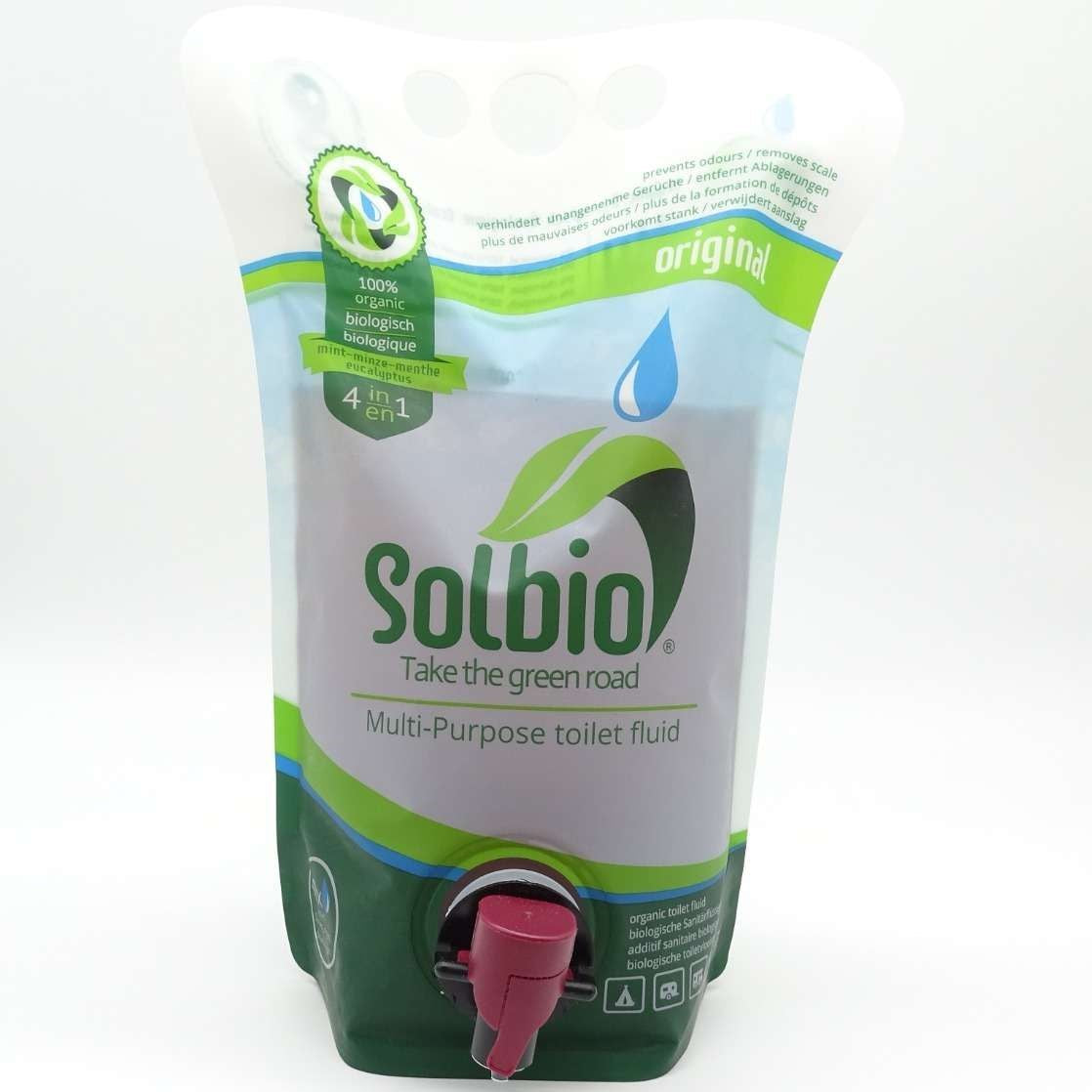 Solbio Original био препарат за химически и преносими тоалетни 4-в-1 – с дозатор за лесно дозиране 20 дози на отлична цена