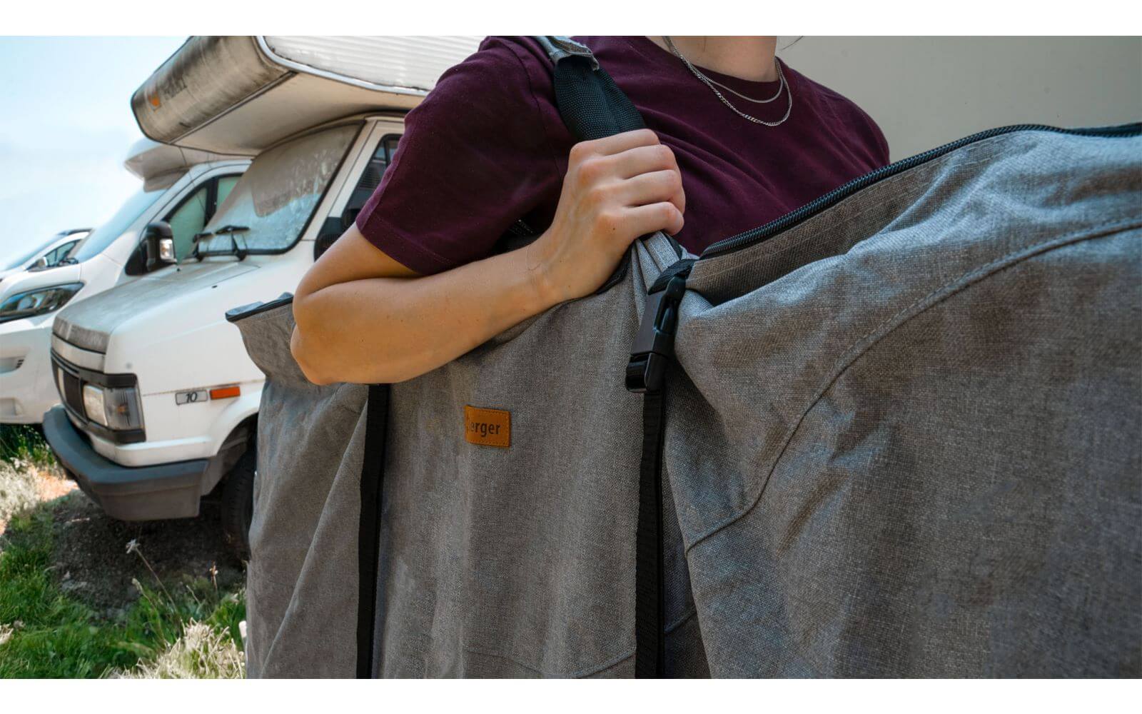 Чанта калъф за носене и съхранение на къмпинг маса и столове Beger 125x75см - къмпинг оборудване за кемпер и каравана, Gocampy.