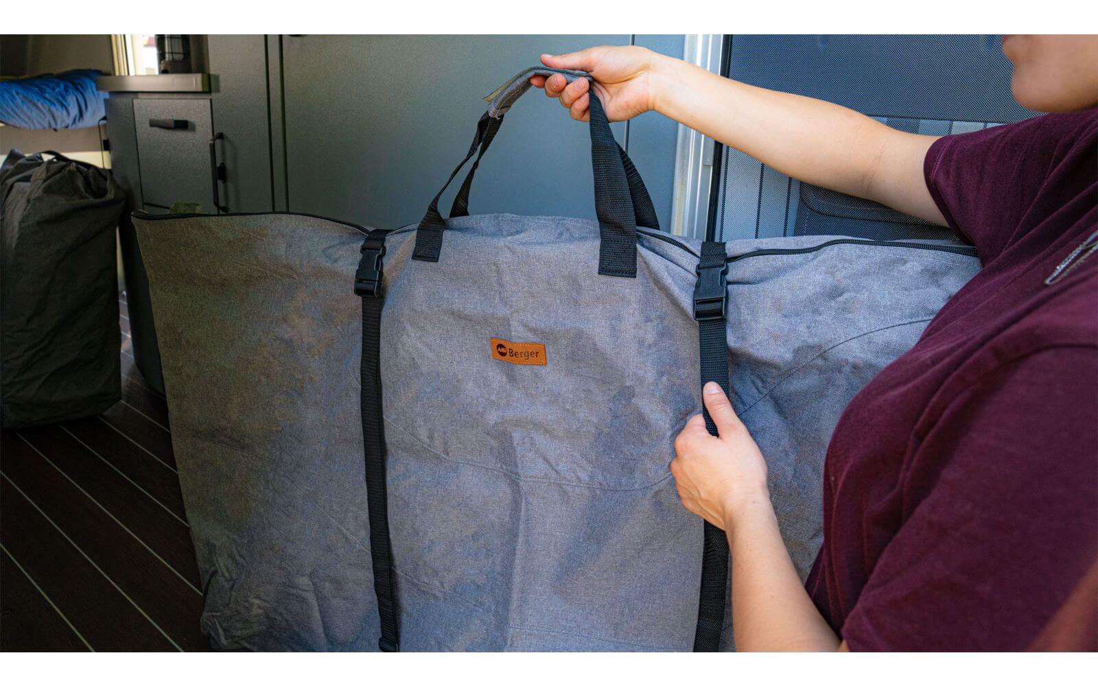 Чанта калъф за носене и съхранение на къмпинг маса и столове Beger 125x75см за кемпер или каравана, висококачествен аксесоар