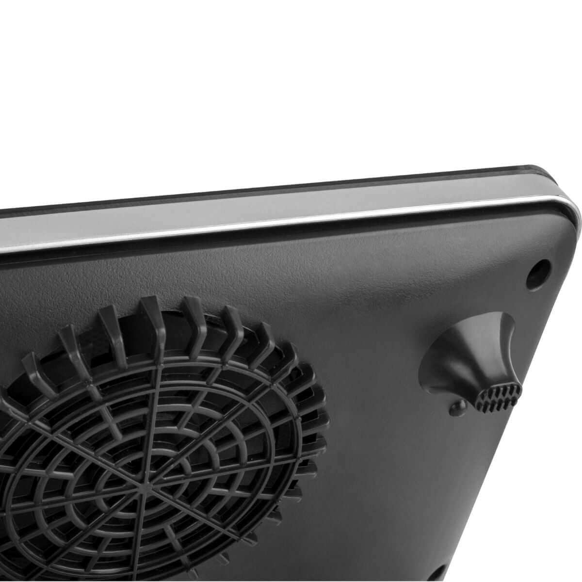 Close-up of BRUNNER HOT POINT Induction hot plate with fan vent detail, highlighting portable design for camping and caravans.