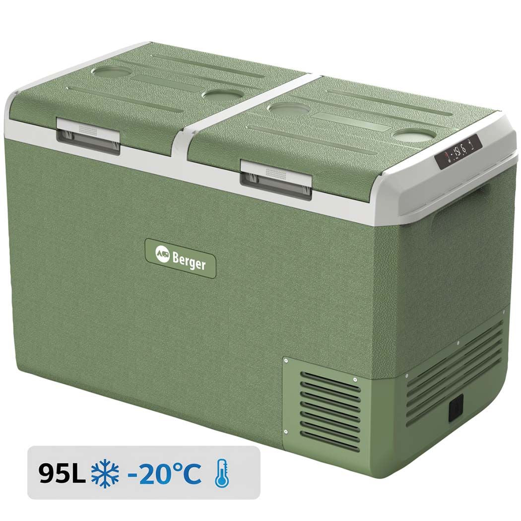 Двузонов компресорен хладилник за кола BERGER EPL -20C° за къмпинг и каравана, преносим и практичен, 95 литра, -20 °C, цена и наличност