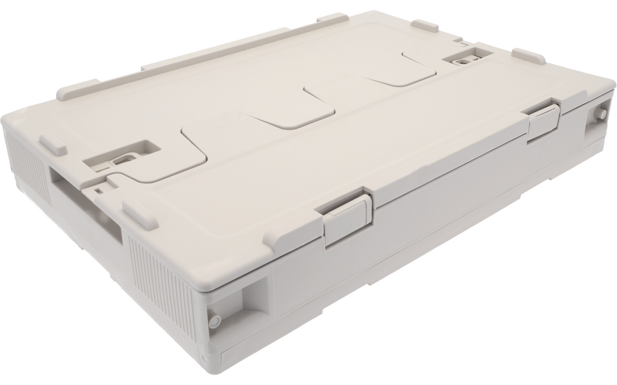 Сгъната сива кутия Berger CamperBox XL, височина 10 cm