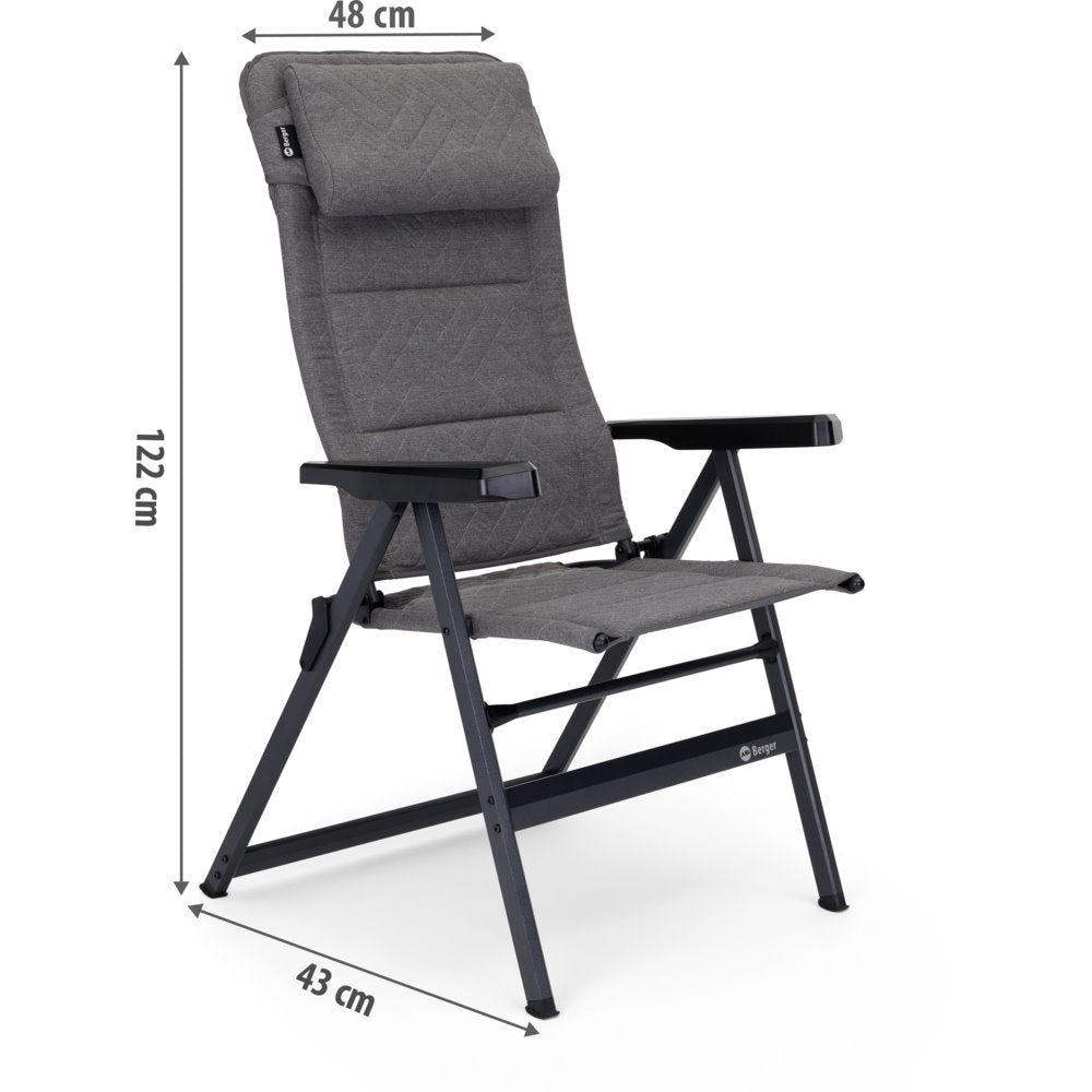 Луксозен сгъваем стол за къмпинг BERGER DAKAR - качествено къмпинг оборудване за кемпер, каравана или градина от Gocampy.