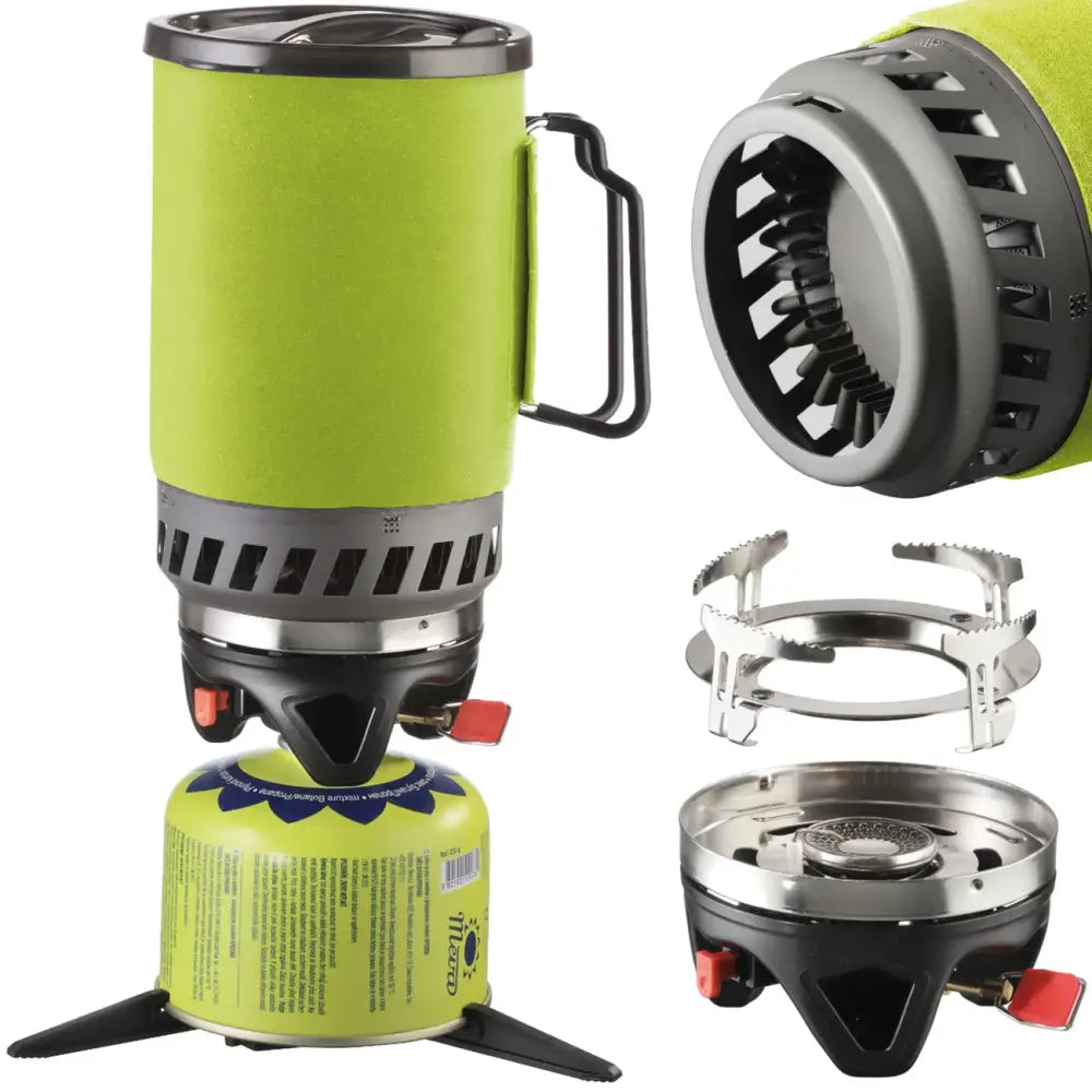 Hiking cooking gas stove set Meva Tripper. Газов котлон комплект за готвене, бързо варене на вода, преносим котлон, газов пълнител.