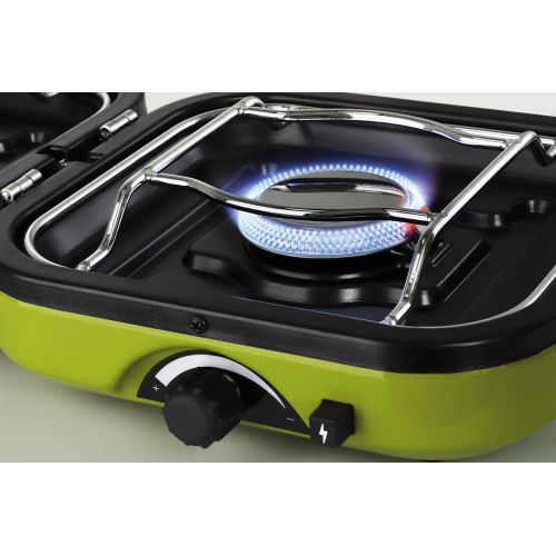 Dual camping gas stove, portable, grill, compact, Meva. Двоен газов котлон, грил, сгъваем, Преносим.