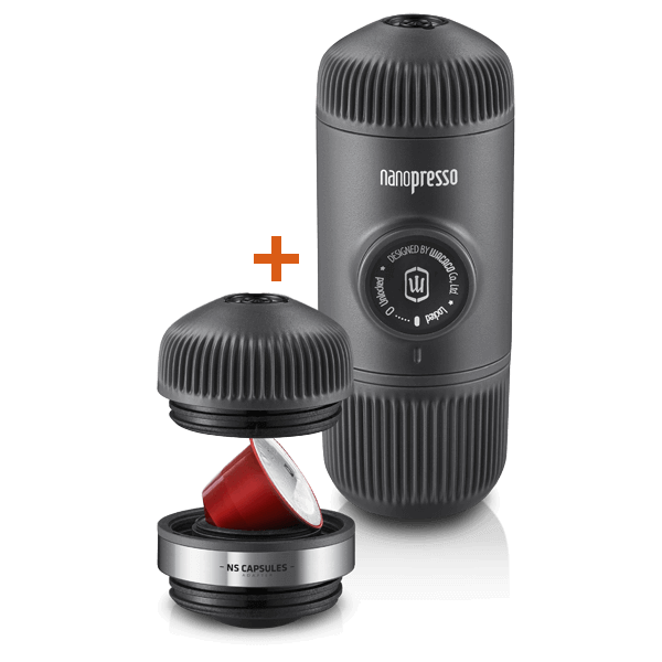 Преносима машина за еспресо Wacaco® Nanopresso с капсули Nespresso за качествено кафе на къмпинг.