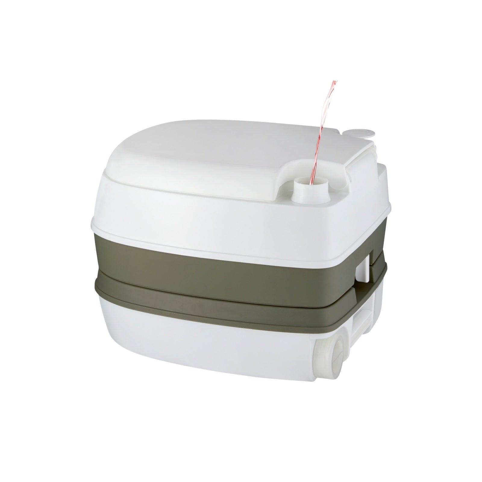 Мобилна химическа тоалетна за къмпинг Berger WC Comfort, преносима и компактна, идеална за път и къмпинг, с две отделни резервоари.