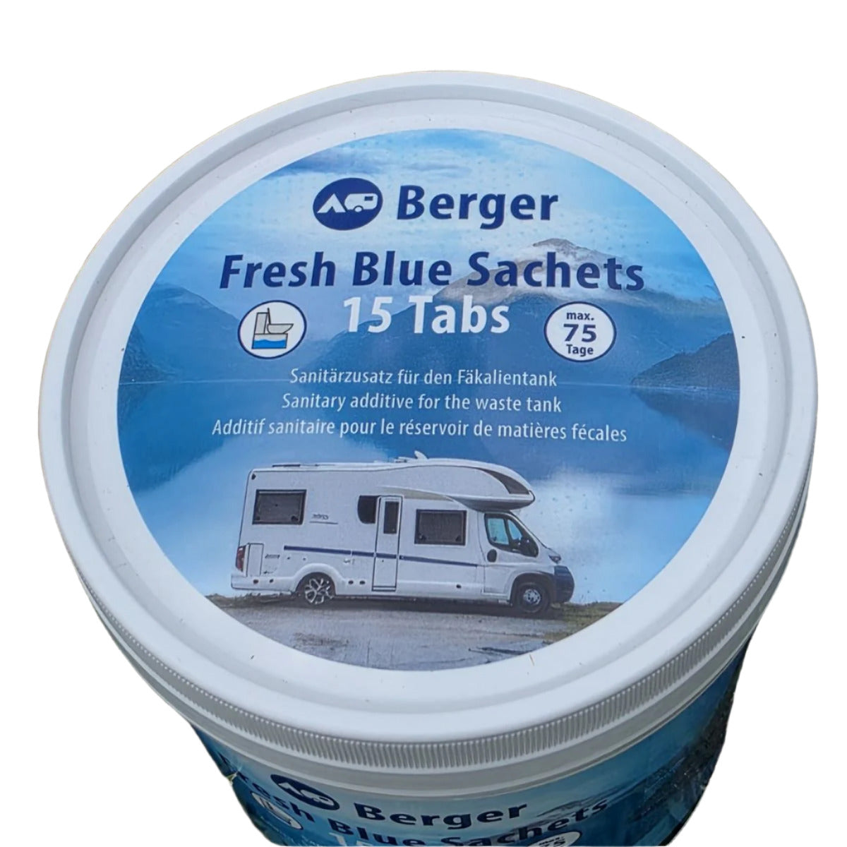 Химия за мобилни химически тоалетни Berger Fresh произведени в Германия с отлично качество в удобни дози под формата на сашета. Toilet WC chemical Berger
