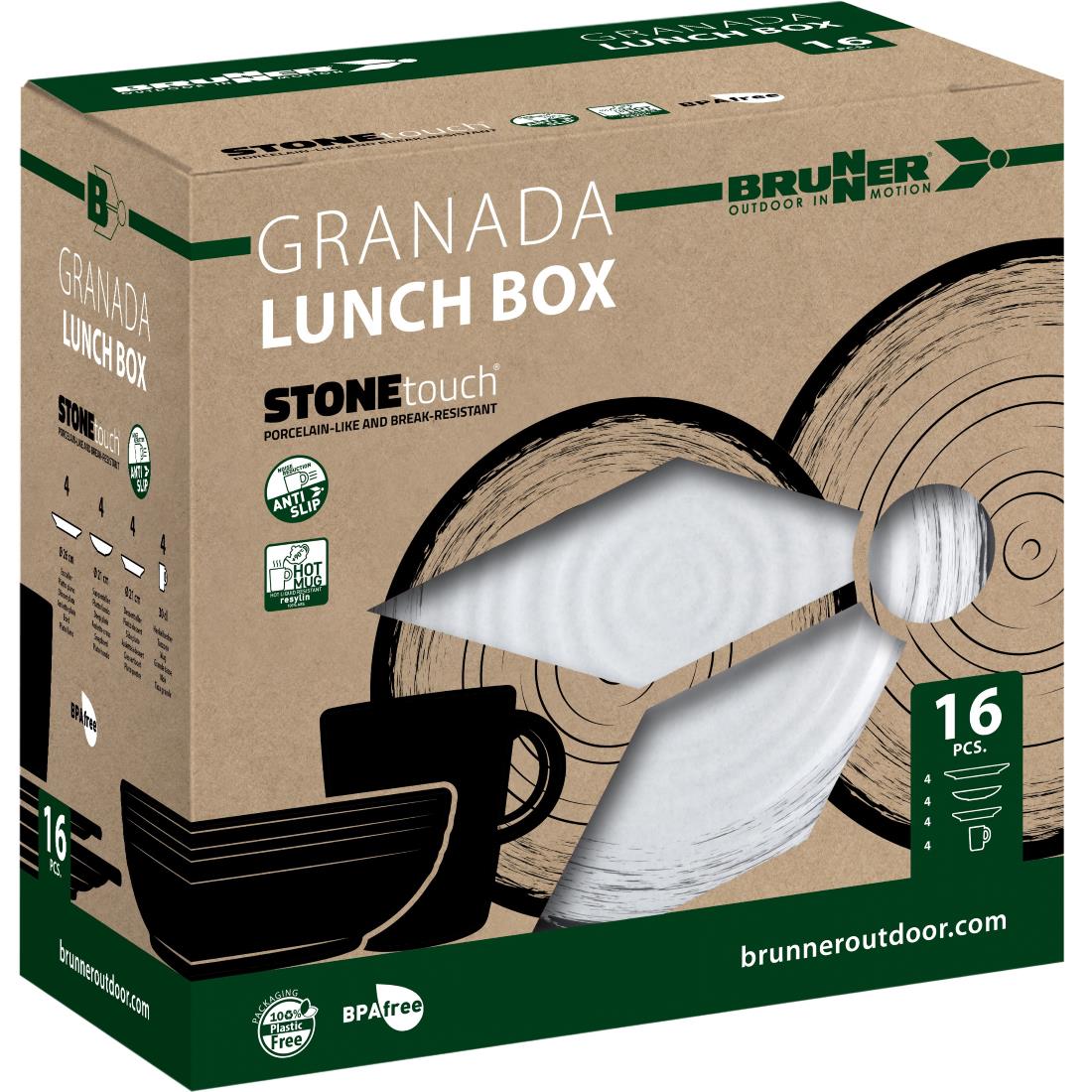 camping dinner set Brunner Granada plates and cups