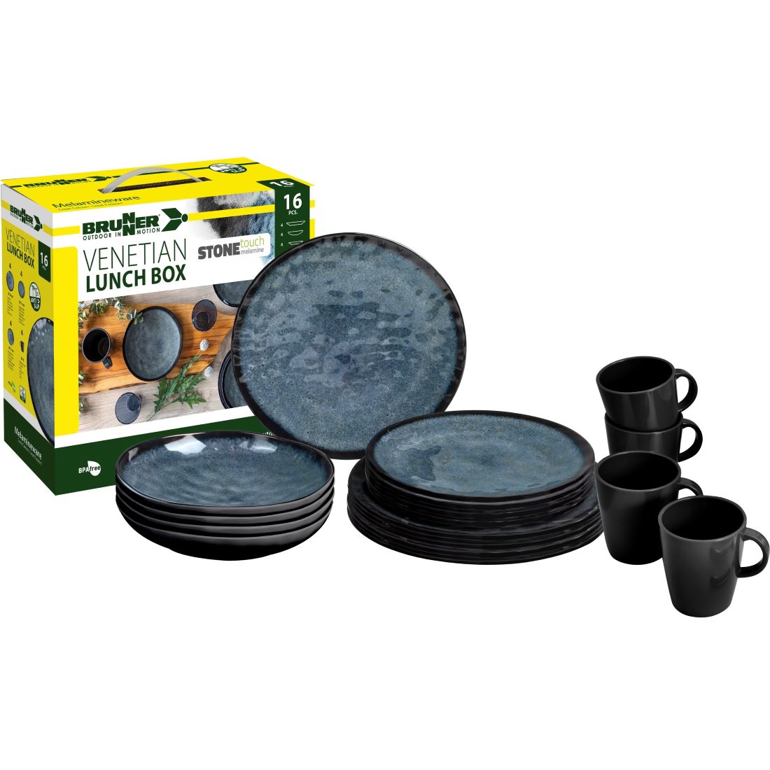 Чинии за къмпинг от меламин BRUNNER VENETIAN модерен дизайн нечупливи