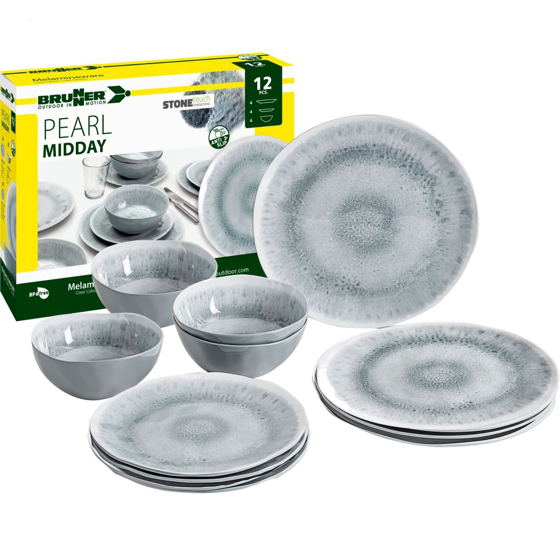 Сервиз за къмпинг Brunner Midday Pearl – 12 части