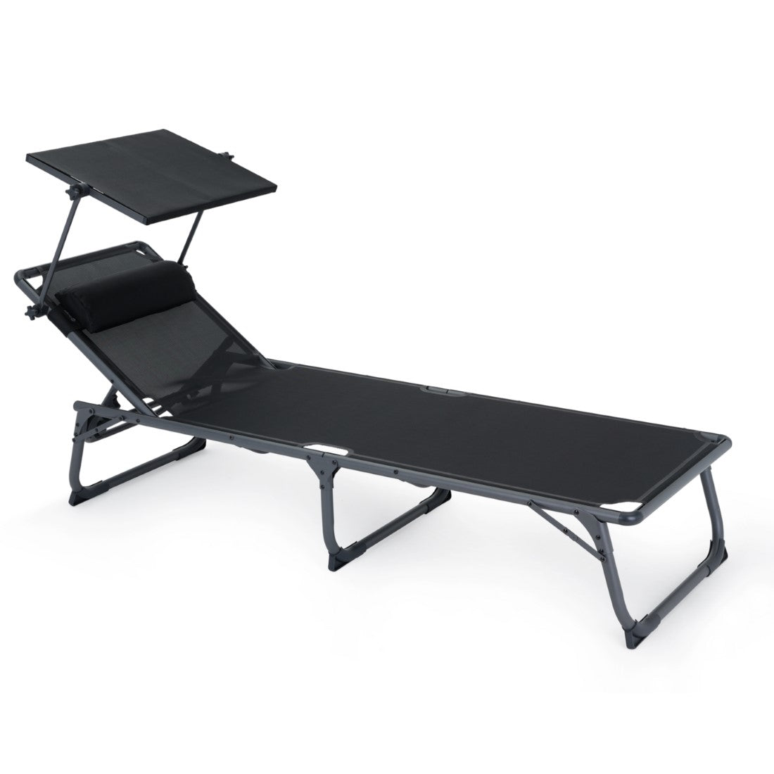 Berger Iseo 31 см сгъваем шезлонг черен за плаж и къмпинг