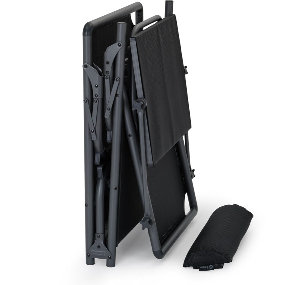 Сгъваем шезлонг за релакс на открито Berger Iseo 31 см черен