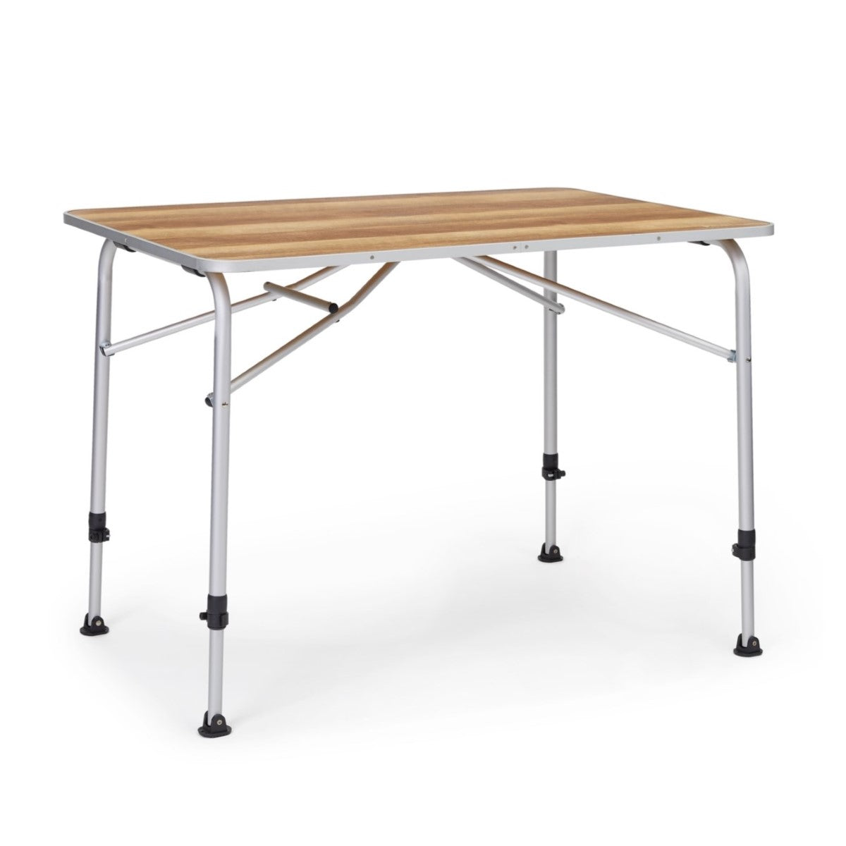 Sturdy folding camping table Berger Livenza 120 x 70 cm, wood grain.