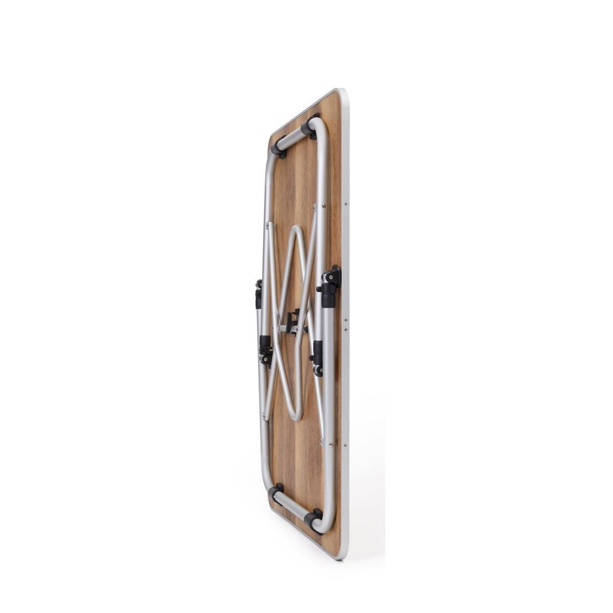 Sturdy folding camping table Berger Livenza 120 x 70 cm, wood grain.