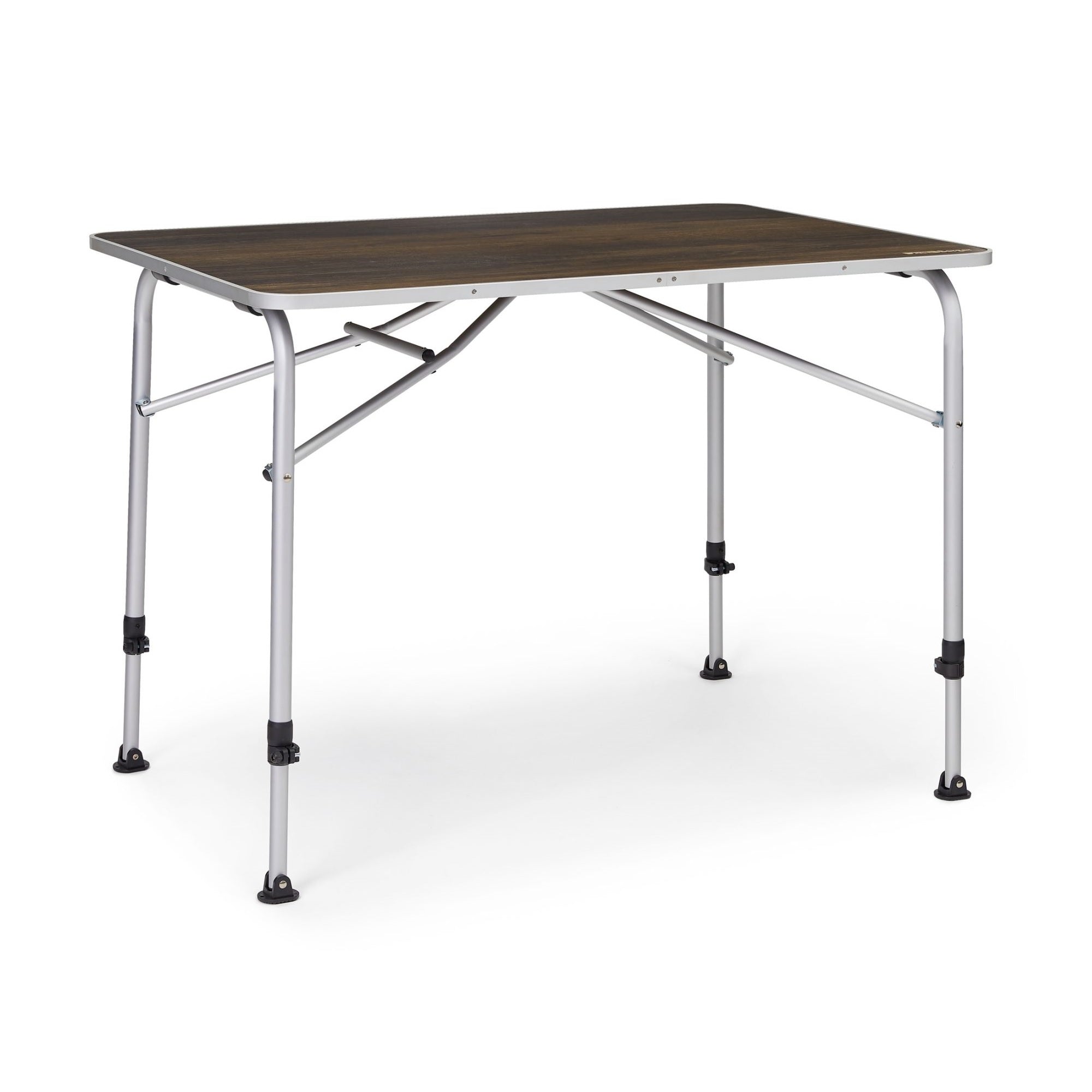 Stabiler Camping-Klapptisch Berger Livenza 120 x 70 cm, Holzmaserung.