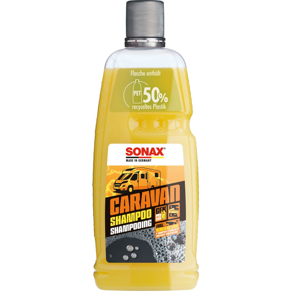SONAX Caravan Shampoo – шампоан с карнауба восък за кемпери и каравани, 1 л