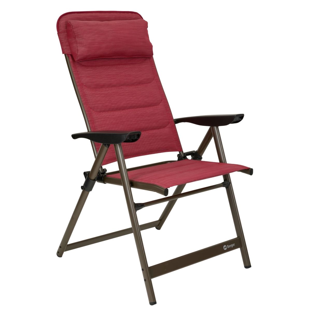 Сгъваем стол за къмпинг, Berger, тънък цветен с накланяа облегалка. Chair color folding camping, червен непромокаем